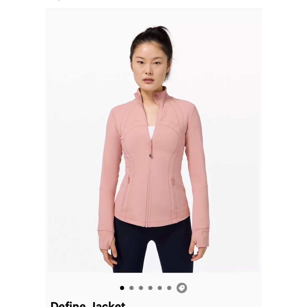 Lululemon define jacket in Black and pastel pink